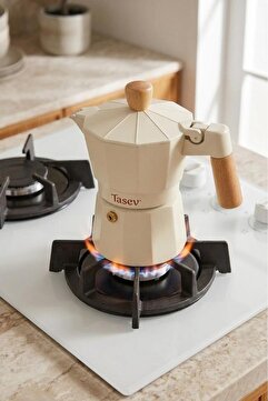 Taşev Bambum Garen Moka Pot 3 Fincan Bej
