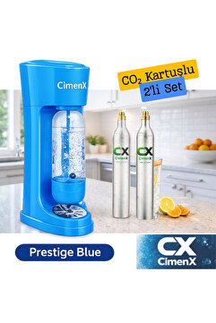 CİMENX Soda Maker – Blue Edition - İki Soda Kartuşlu Set