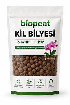 BioPeat 8-16 mm Vitaminli Kil Bilyesi 1 Litre – Orkide, Sukulent, Kaktüs ve Saksı Bitkileri İçin Drenaj Amaçlı Kullanım