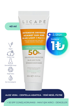 Licape Yağlı Ciltler İçin Aloe Vera Özlü Yüksek Korumalı +50 Faktör Güneş Kremi 40ml