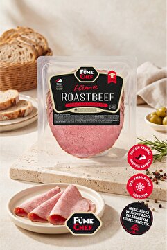 FümeChef Dilimli Dana Füme Roastbeef (Rozbif)100 gr Yağsız Nuar Etinden Tütsülenmiş Vakumlu Paket