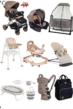 Calvin Baby 14 Parça Çeyiz Seti BebekArabası,Puset,Anakucağı,Yürüteç,Mamasandalyesi,Beşik,Kanguru,Çanta,Küvettkm