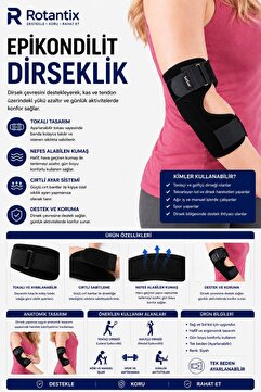 Escenay Epikondilit Dirseklik Tenisçi Dirseği Bandı Epikondilit Bandajı Ayarlanabilir Bedensiz