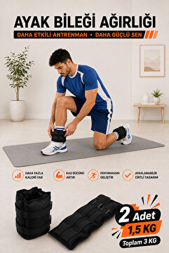 Spor Byfit 1,5 Kg X 2 Adet Siyah El Veya Ayak Bileği Ağırlığı