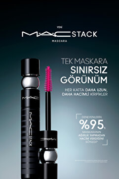 Mac MACStack Hacim Veren Siyah Maskara 12 ml | Mega Fırçalı Kıvırıcı ve Uzatıcı Formül