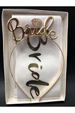 parti Bride To Be Taç Kuşak Set Kaliteli Baskı Gold Taç ve Kuşak Gold Bekarlığa Veda Partisi