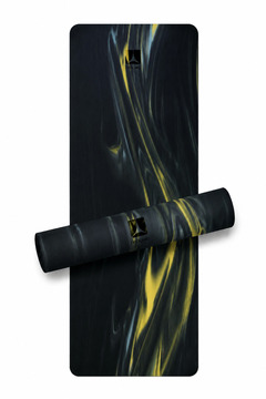 Rebuwo Doğal Kauçuk Kaydırmaz Yoga ve Pilates Matı 5 mm - Siyah Yeşil Desenli