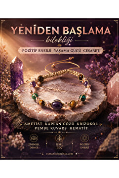 OSMANLI DOĞAL TAŞ Kadın Yeniden Başlama Cesaret Pozitif Enerji Kutulu El Yapımı Sertifikalı Gerçek Doğal Taş Bileklik