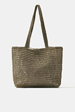 Pull & Bear Örgü detaylı tote çanta