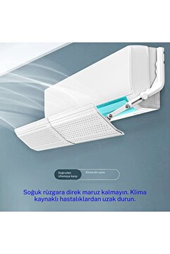 TeknoFaji Ayarlanabilir Klima Yönlendirici, Evrensel Split Tipi, Kolay Montaj, Rüzgâr Perdesi