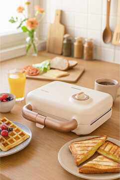 Fressi Tost Ve Waffle Makinesi | Çıkarabilir Yapışmaz Plakalı | 3 Ayrı Plaka |