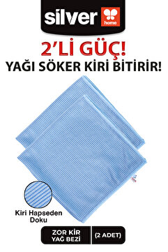 SİLVER HOME Mikrofiber 40x40cm 2li Zor Kir Ve Yağ Temizlik Bezi - Mavi