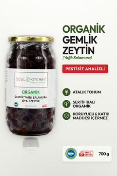 Soul Kitchen Organik Ürünler Organik Gemlik Yağlı Salamura Zeytin 700 g
