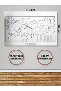 TOYFEST Duvara Kendiliğinden Manyetik Yapışan Yazılıp Silinebilen Türkiye Haritası 110 X 56 Cm