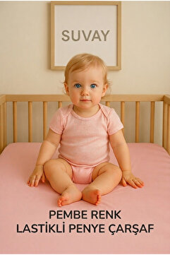SUVAY Pembe Bebek Lastikli Çarşaf %100 Pamuklu Penye Park Yatak|60x120|70x110|70x120|70x130|70x140|80x130