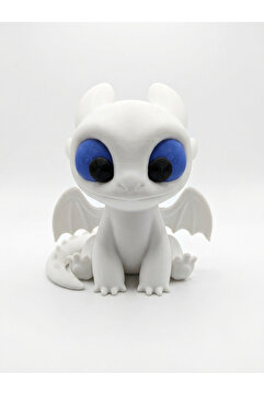 DEMİRHAN3D 🐉💖 Light Fury Ejderha Figürü – Dişsiz’in Aşkı | 11,5 cm PLA Doğa Dostu