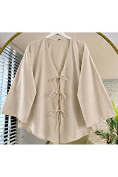 Gülce moda Kadın Önü Bağlamalı Premium Oversize Tunik