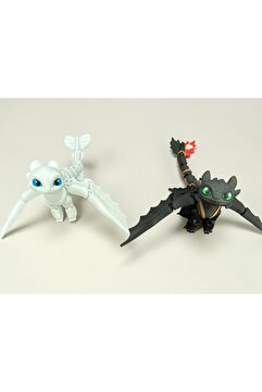3D Dükkanı Dişsiz Toothless Ve Işığın Öfkesi Ejderhanı Nasıl Eğitirsin Özel Üretim Büyük Boy Hareketli Figürleri 2si Birlikte 25 Cm