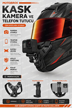 Motobros Kask Çene Bağlantılı Telefon Tutucu KASK TELEFON APARATI VLOG ÇEKİMİ KASK KAMERASI