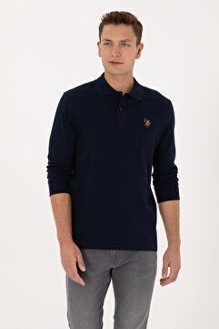U.S. Polo Assn. Erkek Regular Fit Polo Yaka Lacivert Basic Sweatshirt 50313772-VR033