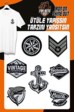 FANTASTIC ARMA Ütü Ile Yapışan Dokuma Arma Seti Patch Yama Denizci/beach Modeli