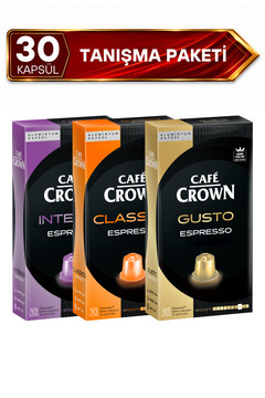 Cafe Crown Kapsül Kahve Tanışma Paketi 30'lu (Nespresso Uyumlu Alüminyum Kapsül Kahve)