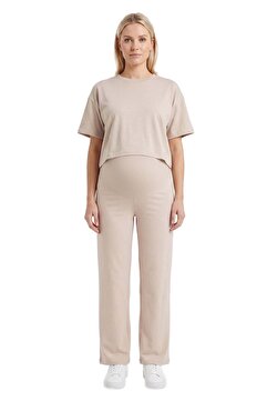 Cottonhill Premium - Sway Collection | Vizon Yüksek Bel Modal Hamile Kadın Pantolon