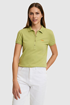 U.S. Polo Assn. Kadın Yeşil Polo Yaka Basic Tişört 50323461-VR016