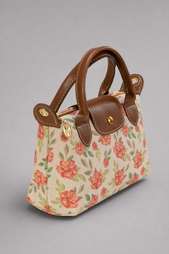 Housebags Rosalie Garden Mini Tote Bag, Vintage Kırmızı Çiçek Desenli Omuz Çantası