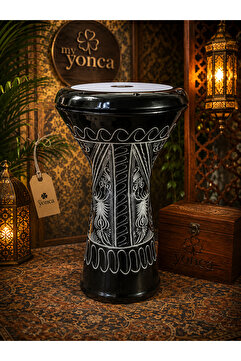 Vatan Döküm Erzincan İşlemeli Darbuka/Çömlek - Siyah Kod 3029S