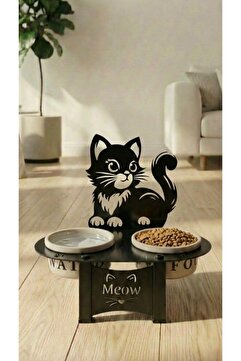 Çatım Tasarım Dekoratif Kedi Maması ve Su Kabı Besleme Tasarımı Seramik Kap Ev Dekorasyon Evcil Hayvan Besleme Standı