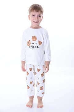 aden kids Kız Çocuk Ve Erkek Çocuk Karikatür Baskılı Bebek Ve Çocuk Pijama Seti