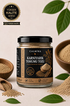 CALMİRA Karnıyarık Tohumu Tozu 90g | Psyllium Husk Powder | Karnı Yarık Otu %100 Saf