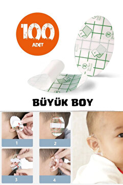 Tor Store 100'lü Bebek Çocuk Kulak İçin Su Geçirmez Bant Duş Kuaför Havuz Yüzme Kulak Koruyucu Yüzme Bandı