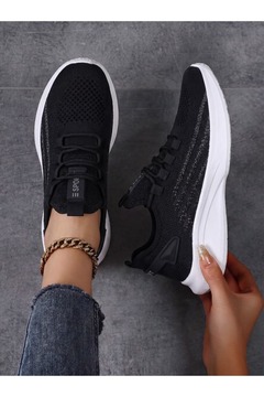 E SPORT Siyah Beyaz Unisex Hafif Triko Sneaker Ortopedik Ayakkabı-015