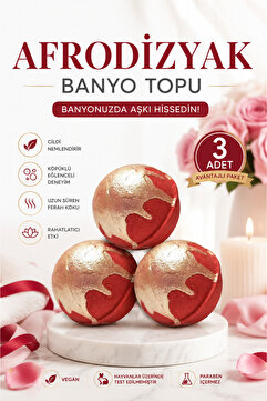 bath box Bathbox Afrodizyak Banyo Topu, Nem Bombası, Jakuzi, Küvet & Pedikür Topu 3 Adet 130 gr