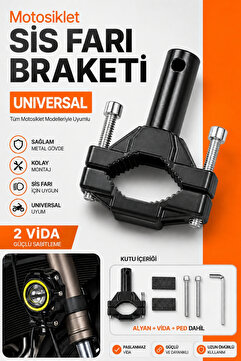 Motobros Motosiklet Sis Farı Braketi Motor Sis Farı Ayağı Sis Farı Montaj Aparatı (1 ADET) Far Değildir