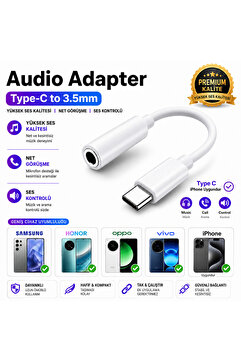 Astakos Aux Type-C to 3.5mm Jack Kulaklık Dönüştürücü DAC Çipli iPhone 14 15 16 17 ve Type-C Android Uyumlu Ses Adaptörü