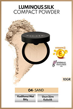Note Cosmetics Luminous Silk Compact Powder Mat Bitişli Toz Pudra - 04 Sand
