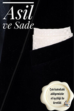 Store Desenli Beyaz Erkek Cep Yaka Mendili Ceket Mendili