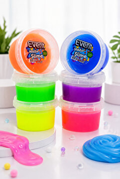 Genel Markalar Event 6 Renk Neon Fosforlu Hazır Slime - Hazır Slaym Oyunu 6x170gr