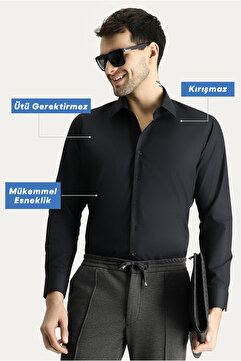 Kiğılı Uzun Kol Slim Fit Non Iron Ütü Gerektirmeyen Pamuklu Klasik Gömlek