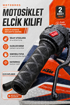 Motobros Motosiklet Kauçuk Gidon Sarmalı Elcik Kılıfı Elcik Koruma Takımı