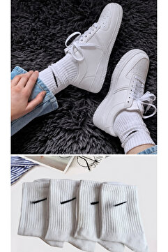 deja poo 4 Çift Burun Dikişsiz Unisex Uzun Tenis Çorap