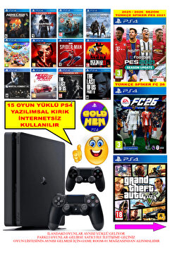 Galaktikos Tech Siyah Renk Playstation 4 Ps4 Slim Kasa 1 TB HDD 13 Oyunlu Ürün 2 Adet V2 Kol (12.02V) 12 Ay Garanti