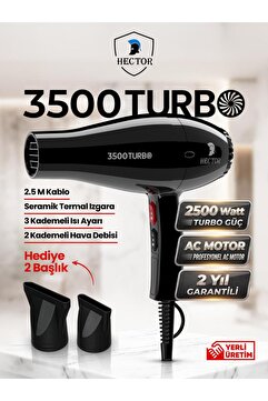 Hector Profesyonel Fön Makinesi 3500 Turbo-siyah