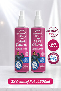 letsClean Profesyonel Leke Çıkarıcı Sprey Zorlu Lekeler İçin Güçlü Temizlik - 2x200 ml