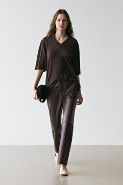 Massimo Dutti Yün ipek karışımlı oversize triko