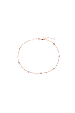 Emiliano Jewellery Zirkon Taşlı Pırlanta Montür Rose Altın Kaplama Gümüş Halhal