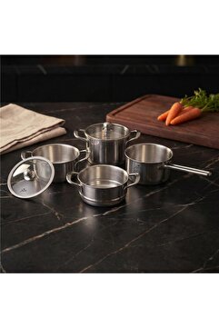 Jumbo New Baby Steel 6 Parça İndüksiyon Tabanlı Çelik Mini Set